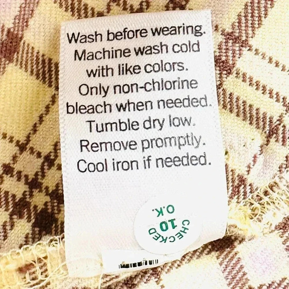 NWT GOODS FOR LIFE Juniors High Rise Plaid Yellow Brown Pleaded Skirt Size 17 - Picture 8 of 8